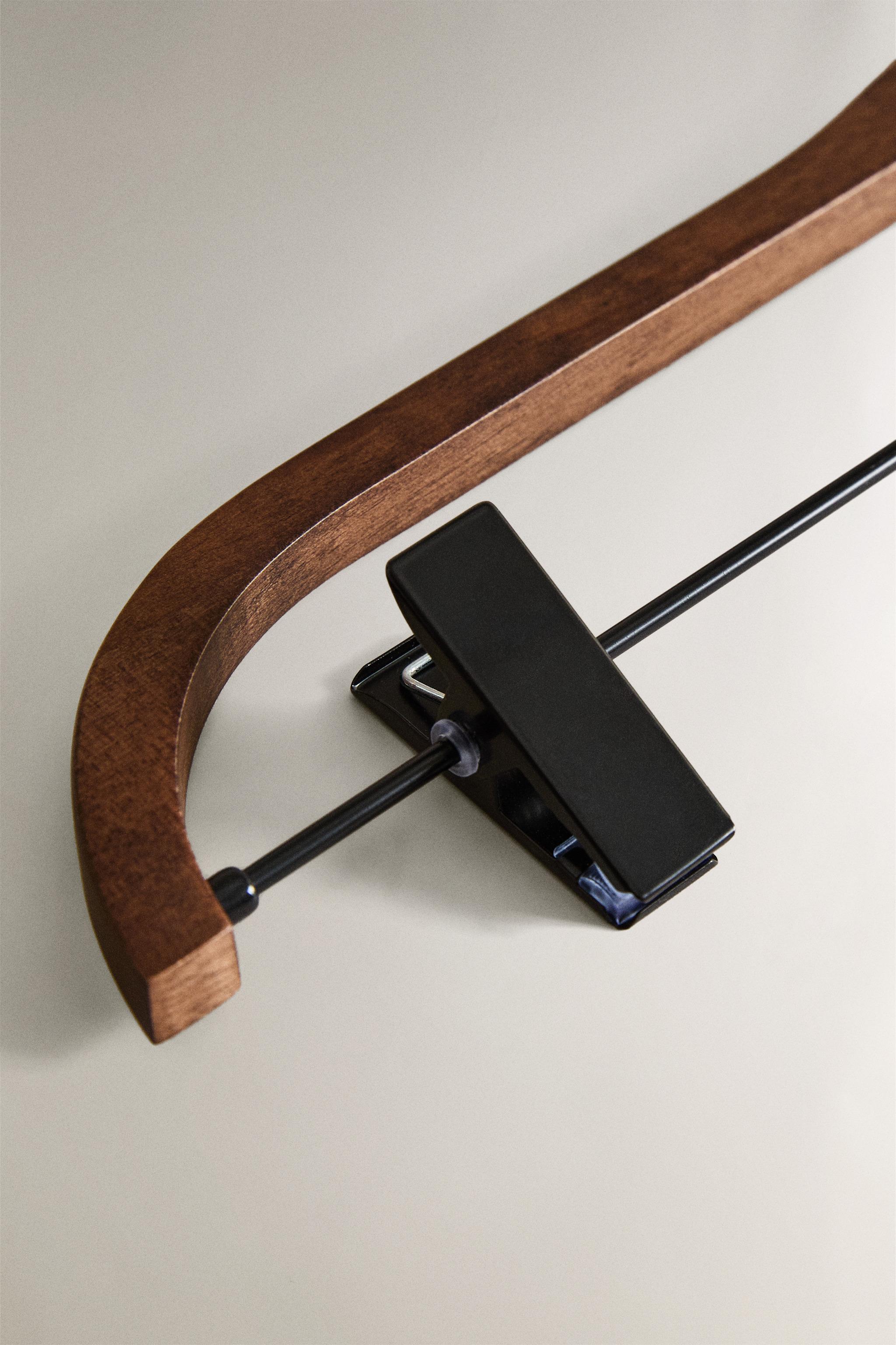 WOOD FINISH SKIRT HANGERS (PACK OF 2)